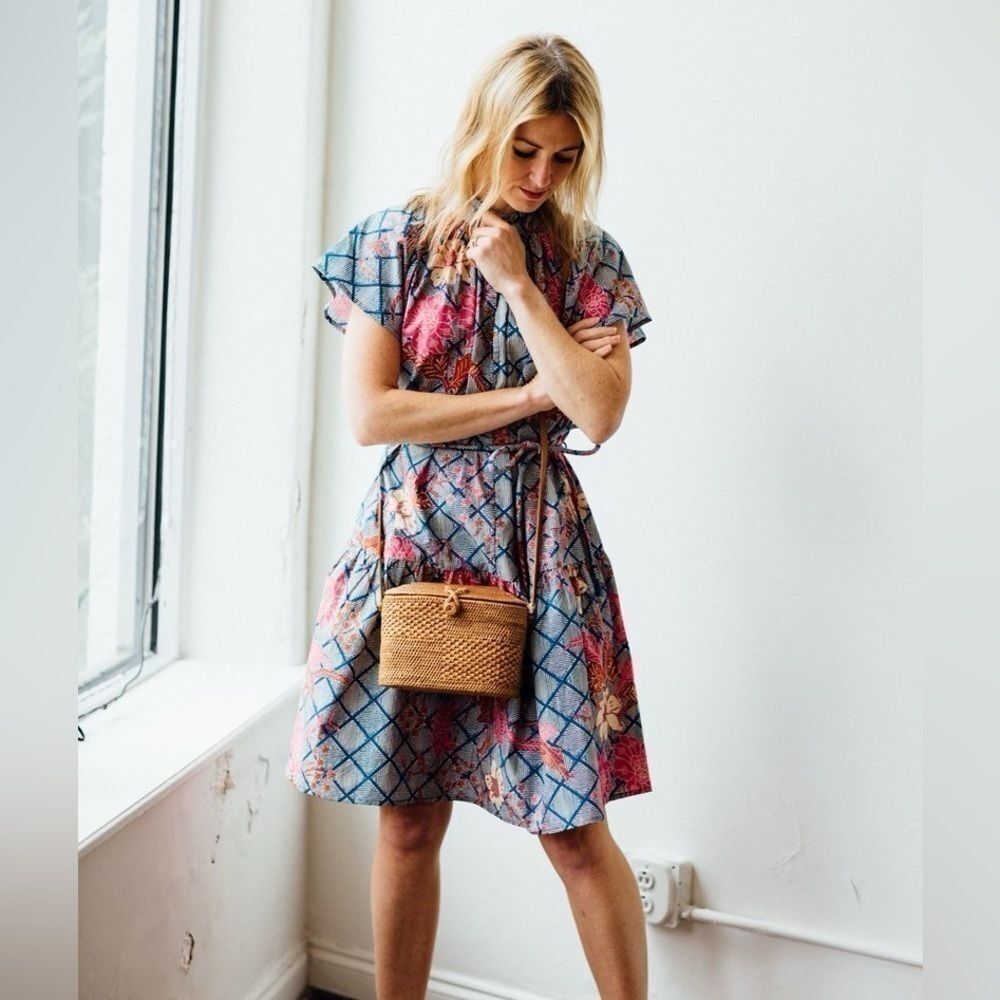 Apiece Apart Nyang Nyang Dress Indo Batik Size 10 100% Organic Cotton‌‌‌‌ - Picture 2 of 16